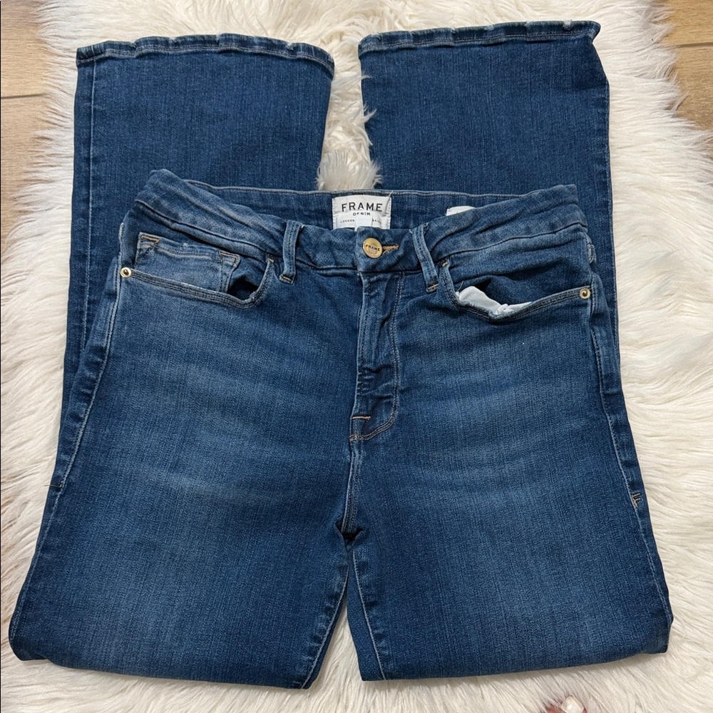 Frame Denim Classic Mid Wash Straight-Leg Jeans